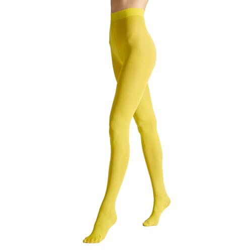VENEZIANA NUOVA Satinelle 40 DEN Bunte Strumpfhosen Damen - Mikrofasern - Matte Blickdicht - Gelb - L von VENEZIANA NUOVA
