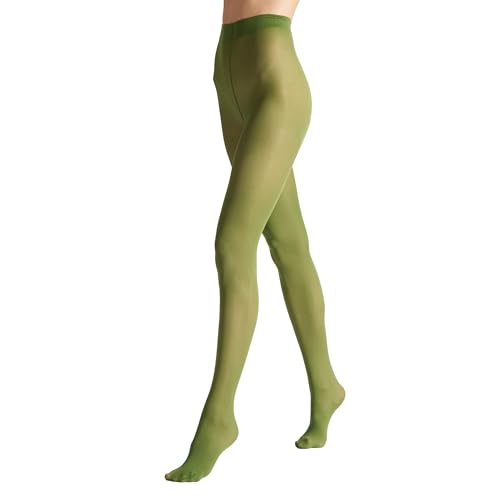 VENEZIANA NUOVA Satinelle 40 DEN Bunte Strumpfhosen Damen - Mikrofasern - Matte Blickdicht - Grün - S von VENEZIANA NUOVA