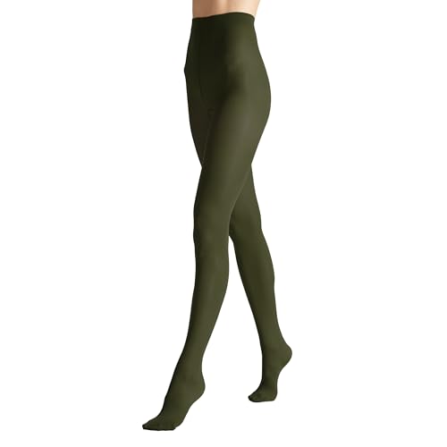 VENEZIANA NUOVA Satinelle 40 DEN Bunte Strumpfhosen Damen - Mikrofasern - Matte Blickdicht - Militärgrün - XL von VENEZIANA NUOVA
