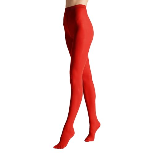 VENEZIANA NUOVA Satinelle 40 DEN Bunte Strumpfhosen Damen - Mikrofasern - Matte Blickdicht - Rot - S von VENEZIANA NUOVA