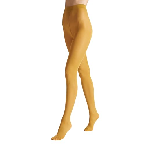VENEZIANA NUOVA Satinelle 40 DEN Bunte Strumpfhosen Damen - Mikrofasern - Matte Blickdicht - Senf - M von VENEZIANA NUOVA