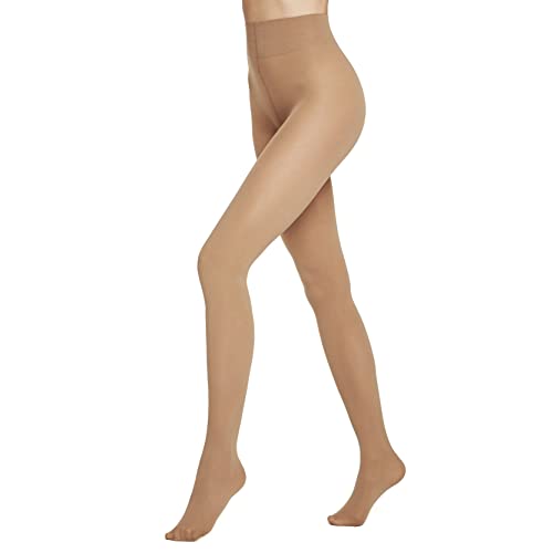 VENEZIANA NUOVA Strumpfhose für Damen 40 Den – Halbtransparente Nahtlose Strumpfhose mit Breitem Bequemem Oberschenkelbund, Elastischem und Dehnbarem 3D-Strick, Mattes Finish Camel M von VENEZIANA NUOVA