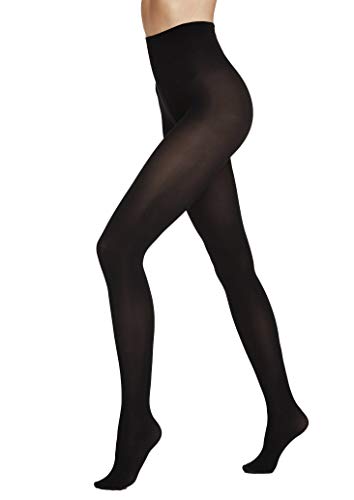 VENEZIANA NUOVA Strumpfhose für Damen 40 Den – Halbtransparente Nahtlose Strumpfhose mit Breitem Bequemem Oberschenkelbund, Elastischem und Dehnbarem 3D-Strick, Mattes Finish Schwarz XL von VENEZIANA NUOVA