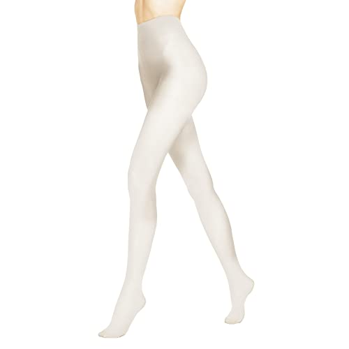 VENEZIANA NUOVA Weiche Blickdichte Strumpfhose Damen - 40 DEN Matt Bunt - Flache Naht - Dicke Weiße Strumpfhosen von VENEZIANA NUOVA