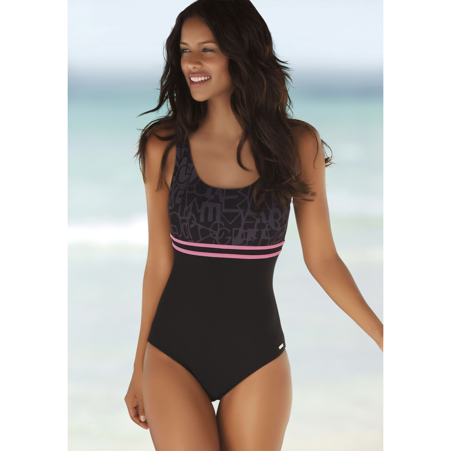 VENICE BEACH Badeanzug Damen schwarz-grau Gr.54 VENICE BEACH Badeanzug Damen schwarz-grau Gr.54 von VENICE BEACH