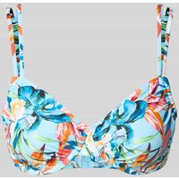 VENICE BEACH Bikini-Oberteil mit floralem Allover-Print Modell 'Caru' in Hellblau, Größe 44C von VENICE BEACH