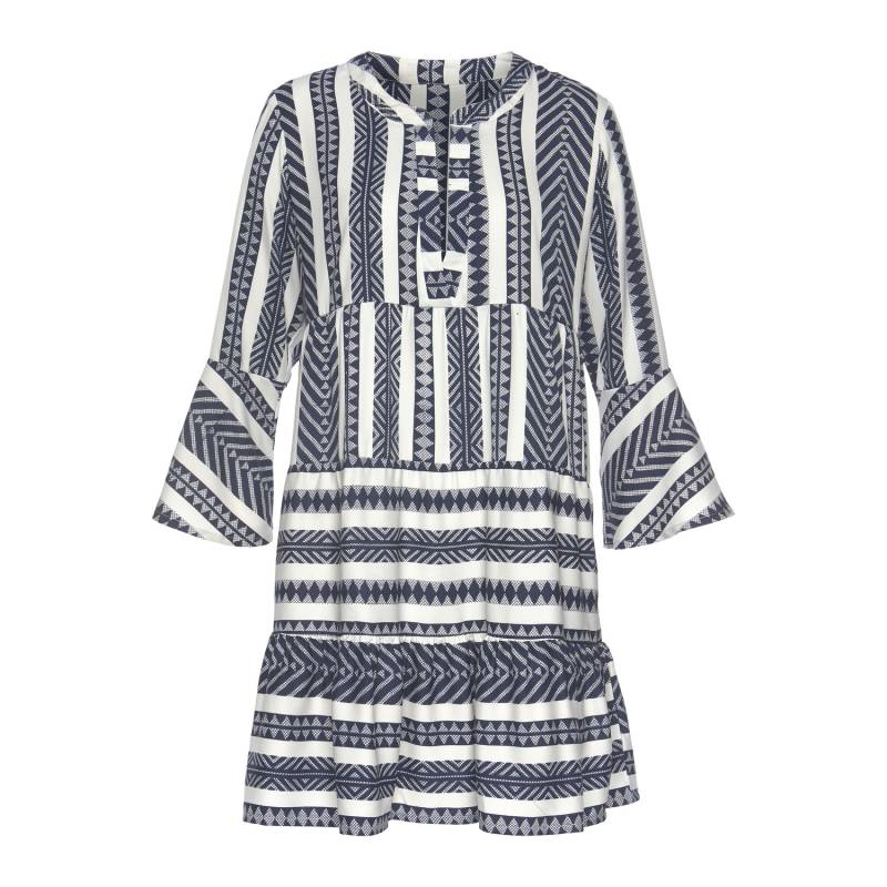 VENICE BEACH Blusenkleid Damen weiß-marine-bedruckt Gr.32/34 von VENICE BEACH
