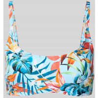 VENICE BEACH Bustier-Bikini-Oberteil mit floralem Allover-Print Modell 'Caru' in Hellblau, Größe 34AB von VENICE BEACH