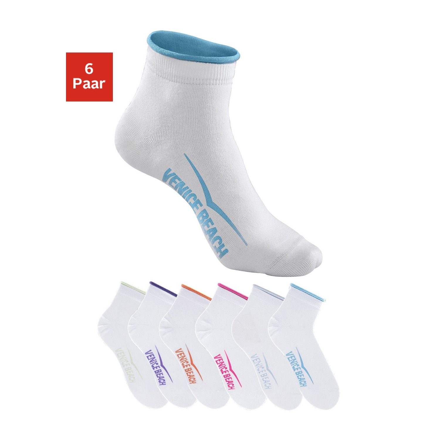 VENICE BEACH Kurzsocken Damen weiß Gr.35-38 von VENICE BEACH