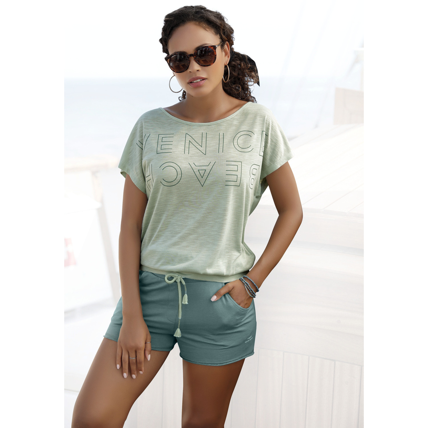 VENICE BEACH Rundhalsshirt Damen mint Gr.36/38 von VENICE BEACH