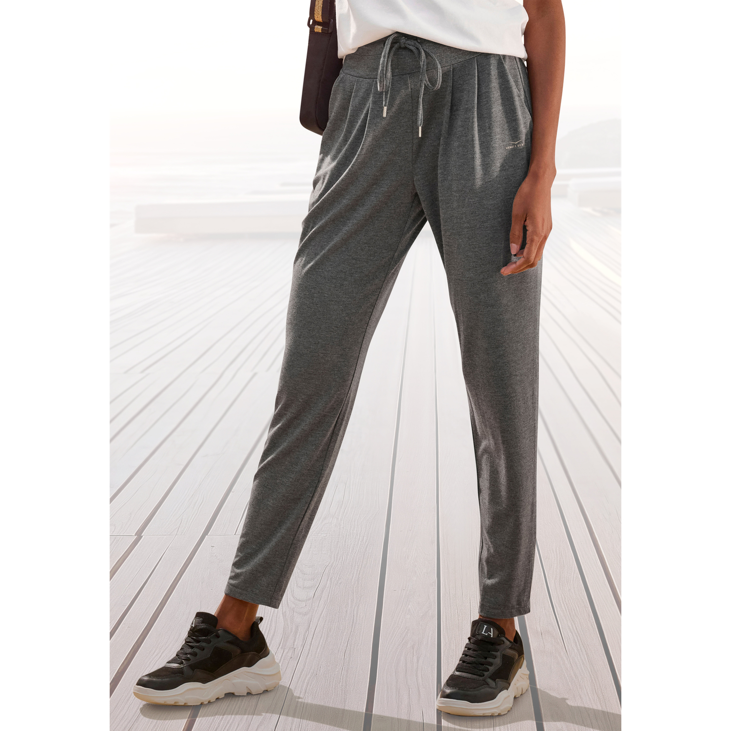 VENICE BEACH Schlupfhose Damen anthrazit meliert Gr.38 von VENICE BEACH