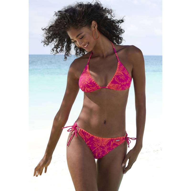 VENICE BEACH Triangel-Bikini Damen orange-pink bedruckt Gr.42 Cup C/D von VENICE BEACH