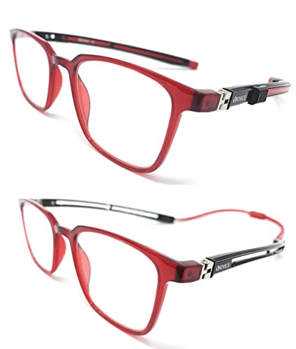 Lesebrille TR90 magnetisch Iman erweiterbar Professional Für herren damen venice (Rot, +2.50) von VENICE EYEWEAR OCCHIALI