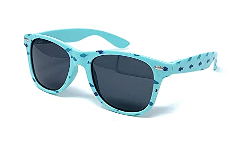 VENICE EYEWEAR OCCHIALI Polarisierte Sonnenbrille für Jungen oder Mädchen. Vintage-Kinder, Blau, Fische, One size von VENICE EYEWEAR OCCHIALI