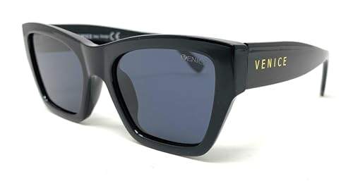 VENICE EYEWEAR OCCHIALI Premium Damen Sonnenbrille Polarisiert Mode-Design mit 100% UV400 Schutz (351 Black) von VENICE EYEWEAR OCCHIALI