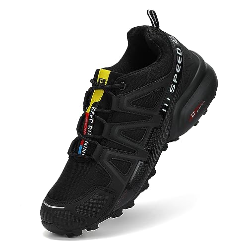 VENROXX Traillaufschuhe Herren Trailrunning Schuhe Wanderschuhe Atmungsaktiv Leicht Laufschuhe Sportschuhe rutschfeste Outdoor Trekkingschuhe, Schwarz, 39 (CN 40) von VENROXX