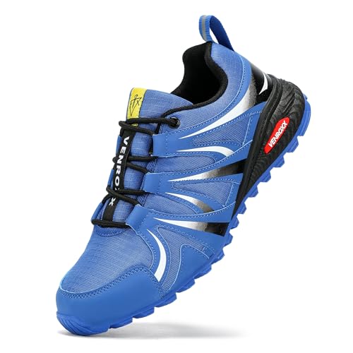 VENROXX Traillaufschuhe Herren Wanderschuhe Leicht Trekkingschuhe Atmungsaktiv & rutschfeste Laufschuhe Outdoor Sportschuhe Gr.39-48, Blau, 42 von VENROXX