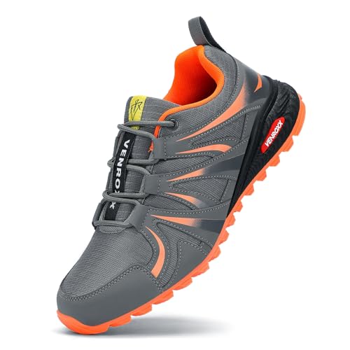 VENROXX Traillaufschuhe Herren Wanderschuhe Leicht Trekkingschuhe Atmungsaktiv & rutschfeste Laufschuhe Outdoor Sportschuhe Gr.39-48, Grau, 41 von VENROXX