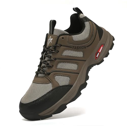 VENROXX Wanderschuhe Herren Atmungsaktiv Trekkingschuhe Leicht & rutschfeste Outdoor Sportschuhe, Braun, 46 von VENROXX