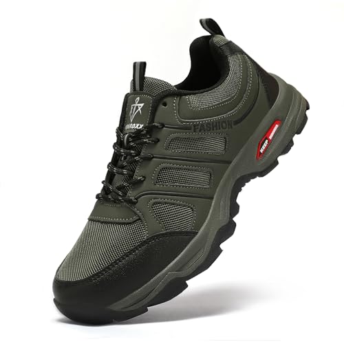 VENROXX Wanderschuhe Herren Atmungsaktiv Trekkingschuhe Leicht & rutschfeste Outdoor Sportschuhe, Grün, 42 von VENROXX