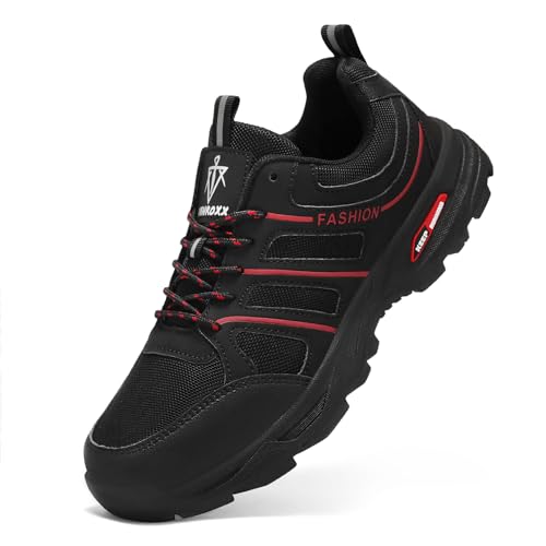 VENROXX Wanderschuhe Herren Atmungsaktiv Trekkingschuhe Leicht & rutschfeste Outdoor Sportschuhe, Schwarz, 40 von VENROXX