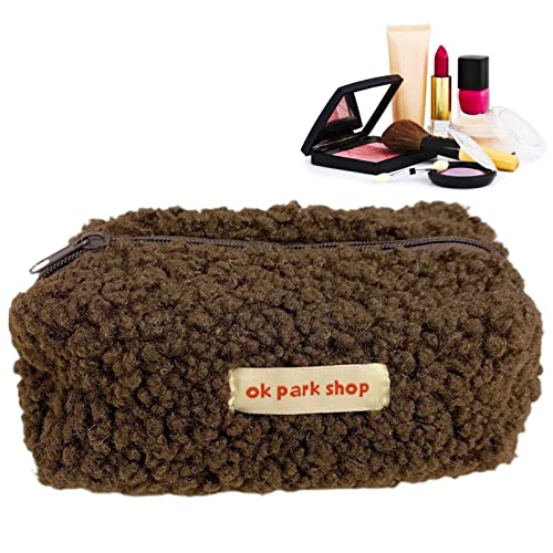 VENTDOUCE Fuzzy Make-up-Tasche, multifunktional, große Kapazität, Tasche mit Reißverschluss, weiche Reise-Kosmetiktasche, Kulturbeutel, Make-up-Organizer-Tasche für Frauen und Mädchen von VENTDOUCE