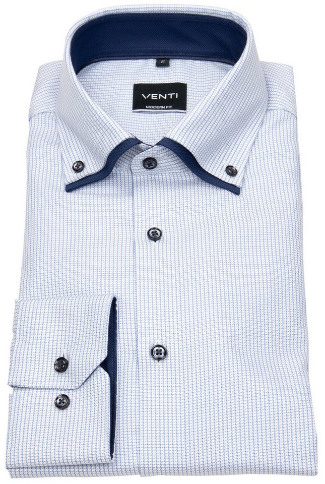 VENTI Businesshemd Modern Fit leicht tailliert bügelfrei Button-Down-Kragen von VENTI