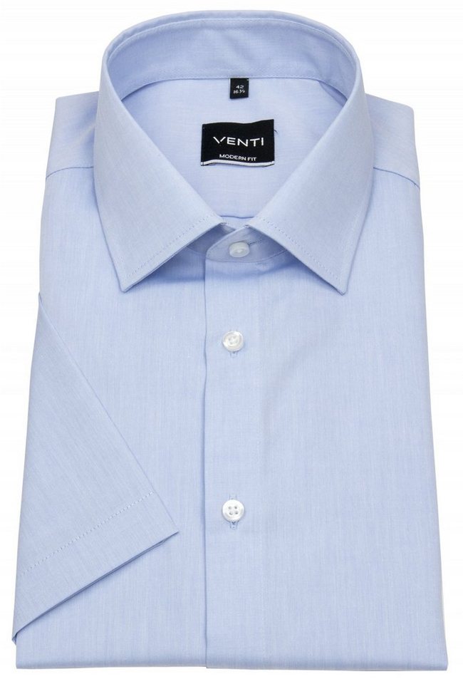 VENTI Kurzarmhemd Modern Fit leicht tailliert bügelfrei Kentkragen von VENTI