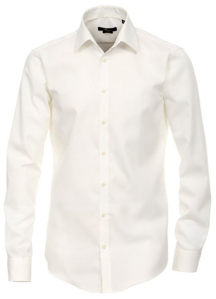 VENTI Langarmhemd Herren Hemd extra langer Arm 69cm Businesshemd uni modern fit Kentkragen, creme HL85, 41 von VENTI