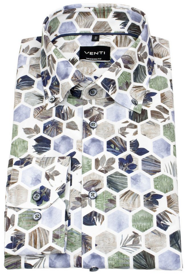 VENTI Langarmhemd Modern Fit leicht tailliert Button-Down-Kragen VENTI Langarmhemd Modern Fit leicht tailliert Button-Down-Kragen von VENTI