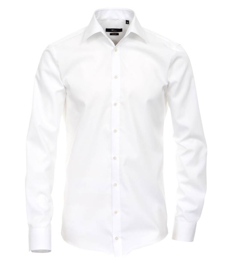 VENTI - Popeline Hemd unifarben extra langer Arm 69cm weiss - Gr. - 45 von VENTI