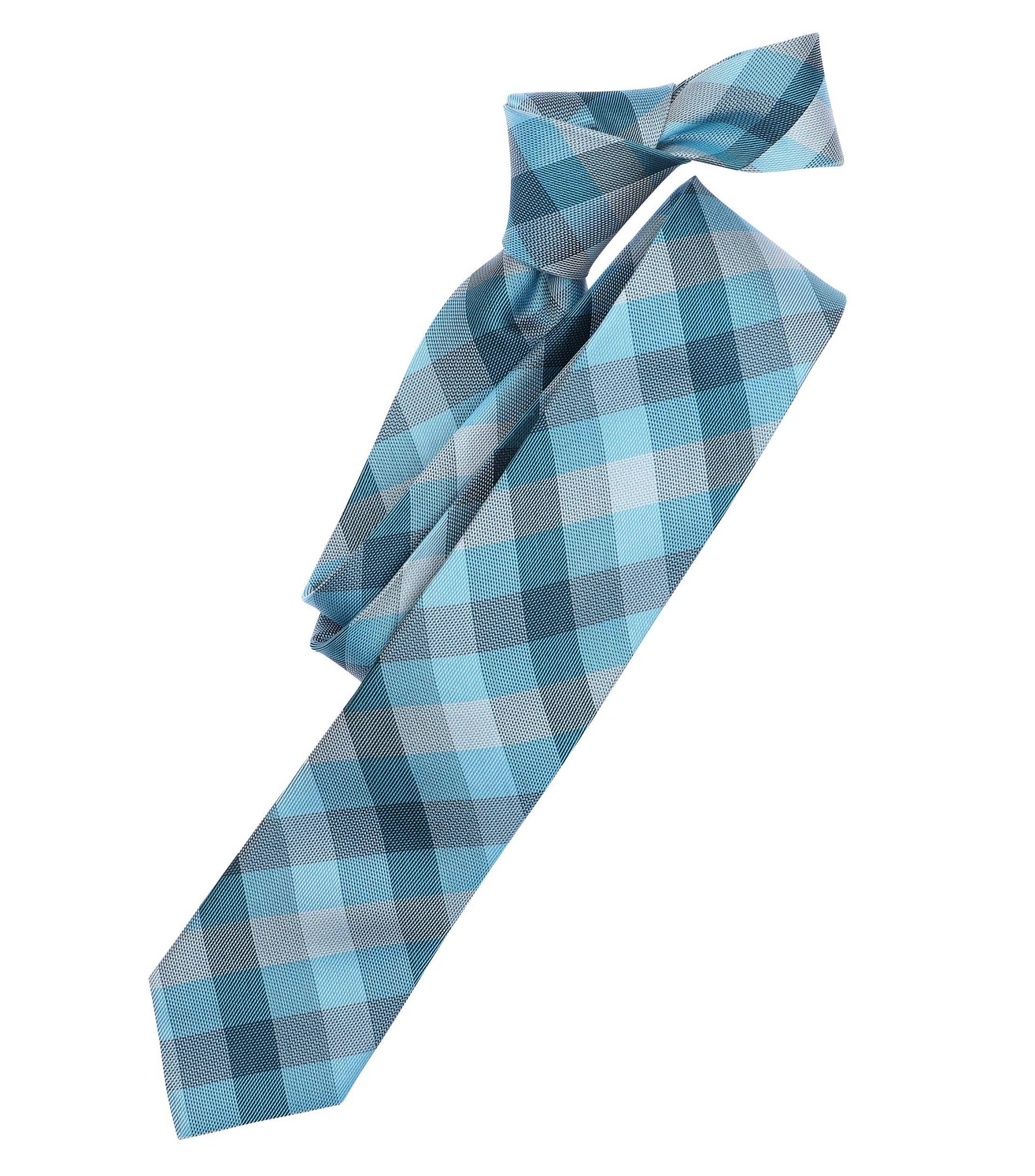 VENTI - Struktur Krawatte kariert aqua bis petrol - Gr. - os von VENTI