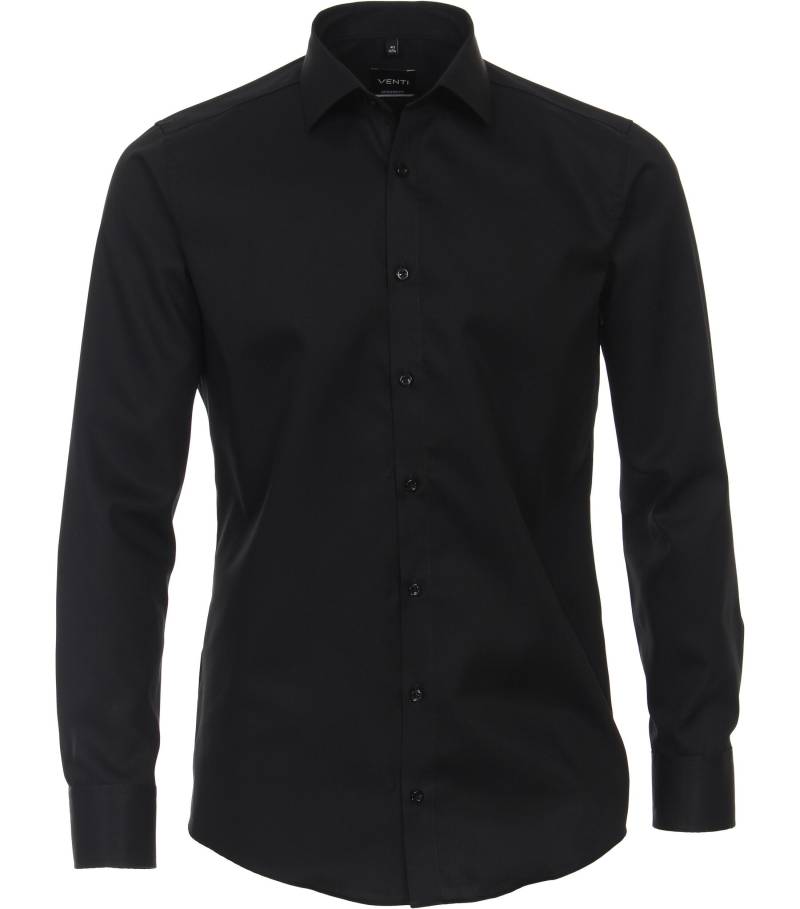 VENTI - Twill Hemd uni 001880 schwarz - Gr. - 37 von VENTI