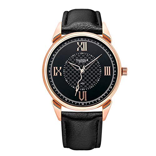 Herren-Armbanduhr Venury Yazole 424 Edelstahl, wasserdicht, mechanisch, Quarz, Gehäuse Roségold, schwarzes Zifferblatt, schwarzes Armband, Kunstleder, Schwarz Herren-Armbanduhr Venury Yazole 424 Edelstahl, wasserdicht, mechanisch, Quarz, Gehäuse Roségold, schwarzes Zifferblatt, schwarzes Armband, Kunstleder, Schwarz von VENURY YAZOLE
