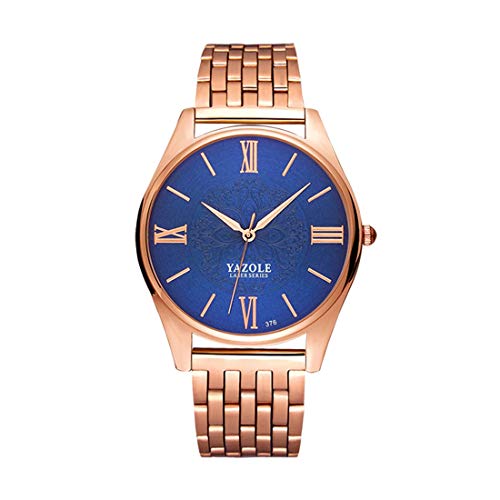 Venury Yazole 376 Herren-Armbanduhr aus Edelstahl, wasserdicht, mechanisch, Quarz, Gehäuse Roségold, Zifferblatt, blaues Armband, Stahl, Roségold Venury Yazole 376 Herren-Armbanduhr aus Edelstahl, wasserdicht, mechanisch, Quarz, Gehäuse Roségold, Zifferblatt, blaues Armband, Stahl, Roségold von VENURY YAZOLE