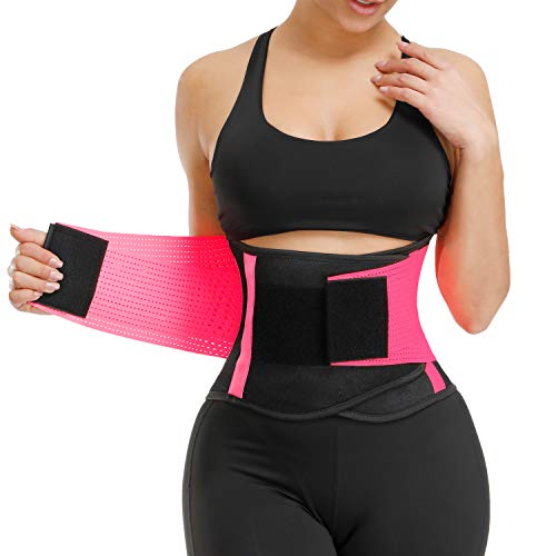 VENUZOR Taillentrainer-Gürtel für Damen, Taillenformer und Trimmer, schlankmachender Body-Shaper-Gürtel, Sport-Mieder-Gürtel (Verbessert), Neonrosa, S von VENUZOR