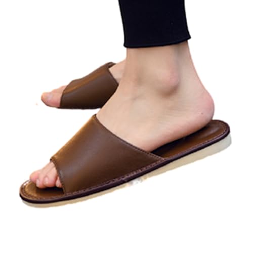 Material: Die Außenseite ist aus fauxed Leder, Leinen Fuß Pad macht den Fuß weicher und bequemer fühlen. Haltbare PVC-Gummisohle mit tiefem Laufflächenmuster bietet überle(Size:EU 39-40,Color:braun) von VENYAA