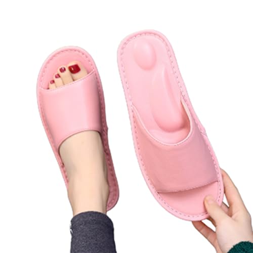 Material: Die Außenseite ist aus fauxed Leder, Leinen Fuß Pad macht den Fuß weicher und bequemer fühlen. Haltbare PVC-Gummisohle mit tiefem Laufflächenmuster bietet überle(Size:EU 39-40,Color:pink) von VENYAA