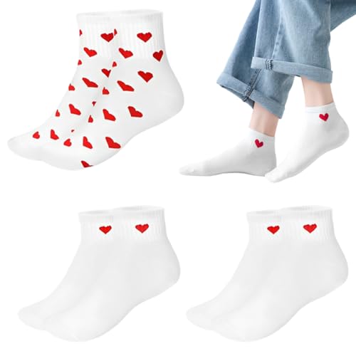 3 Paar Weiße Socks Herz Socken Damen 35-40 Weiße Tennissocken Damen Süße Socken mit Herz Motiv Atmungsaktiv Geschenkidee zum Muttertag Valentinstag Jahrestag uvm 3 Paar Weiße Socks Herz Socken Damen 35-40 Weiße Tennissocken Damen Süße Socken mit Herz Motiv Atmungsaktiv Geschenkidee zum Muttertag Valentinstag Jahrestag uvm von VEOIRXU