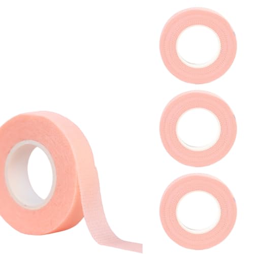 VEOIRXU 3 Stück Präzises Schatten-Kosmetik-Klebeband, Cosmetic Tape, Atmungsaktive Stoff Bänder, Mehrzweck-Make-up-Werkzeug für Eyeliner, Lidschatten, Wimpernverlängerung, 1,25 cm x 9 m (Rose) von VEOIRXU
