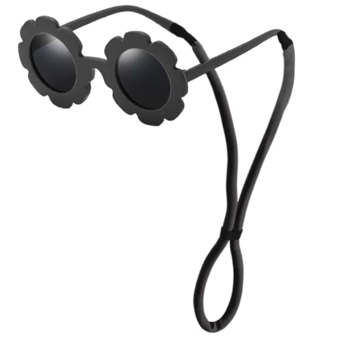 VEOIRXU Baby Sonnenbrille mit Riemen für Mädchen Jungen, Polarisierte Kleinkind Sonnenbrille Schutz Weicher Silikonrahmen faltbar Sonnenbrillen Alter 0 bis 2 Jahre (Schwarz) von VEOIRXU