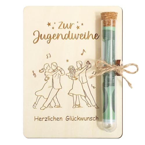 Verpackung für Geldgeschenke mit Reagenzglas Geldgeschenke Verpackung aus Holz mit Umschlägen Geschenke zum Schulabschluss für Damen Herren (Youth Dedication) von VEOIRXU