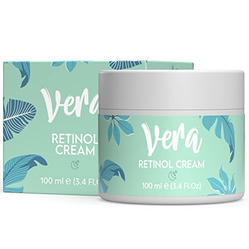 VERA Retinol Creme Bio - 100ml - Pflegende Retinolcreme fürs Gesicht, Anti Aging Creme Frauen & Männer, Retinol Nachtcreme als Feuchtigkeitscreme, Retinol Bio Creme, Vegan Skincare, Gesichtspflege von Vera