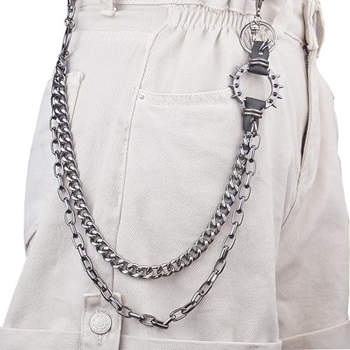VERAMI Punk Pants Ketten Schlüsselanhänger für Damen und Herren, robuste Gürtelketten Hip Hop Hosen Jeans Kette mit Karabinerverschlüssen für Geldbörse von VERAMI