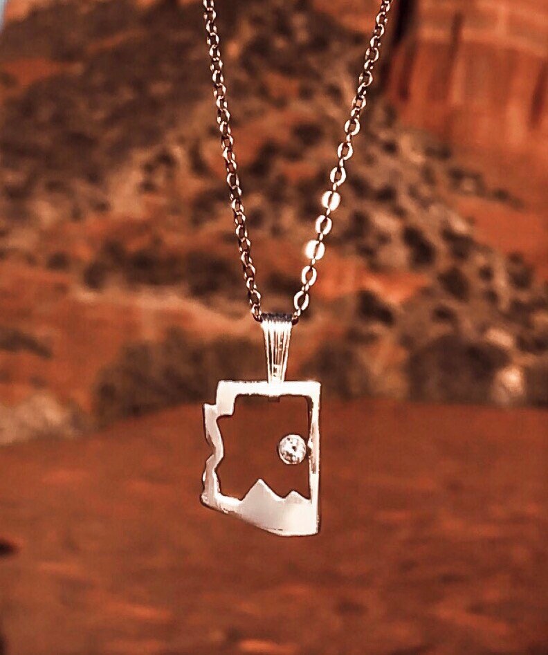 Arizona Halskette, Zustand Gebirge Silberkette von VERBENADESIGN