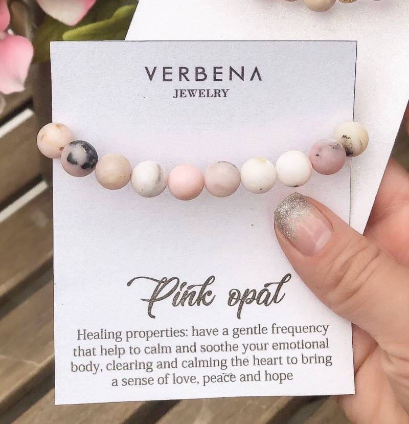 Matt Rosa Opal Armband, Energie, Heilsteine Matt Rosa Opal Armband, Energie, Heilsteine von VERBENADESIGN