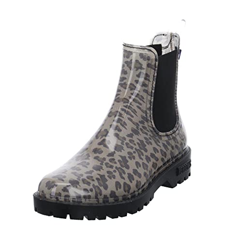 VERBENAS Rain Boots Gaudi Brillo Print Animal Leopardo-negro - Größe: 40 von VERBENAS