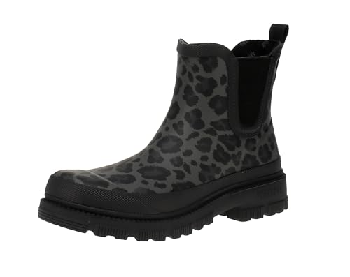 VERBENAS 9302180945 Lua Mate Animal - Damen Chelsea Boots - Black-Leo-Black, Größe:39 EU von VERBENAS