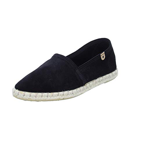 VERBENAS Cloe sportliche Damen Velourleder Espadrilles Negro, weiche Leder Decksohle, Laufsohle mit Bast, 1242121/36 von VERBENAS