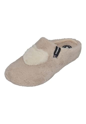 VERBENAS Damen Hausschuhe - YORK GROSETO VALENTINE beige crudo, Größe:40 EU von VERBENAS